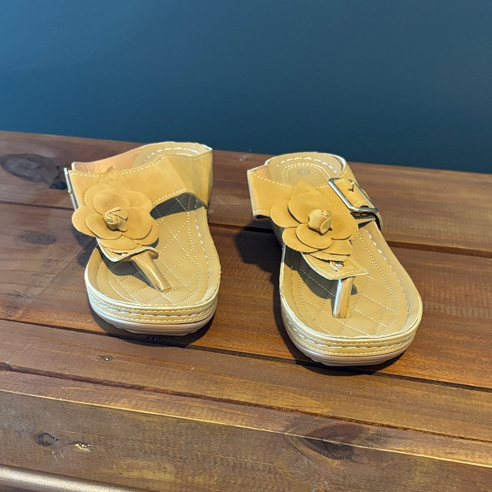 Yellow Floral Sandals